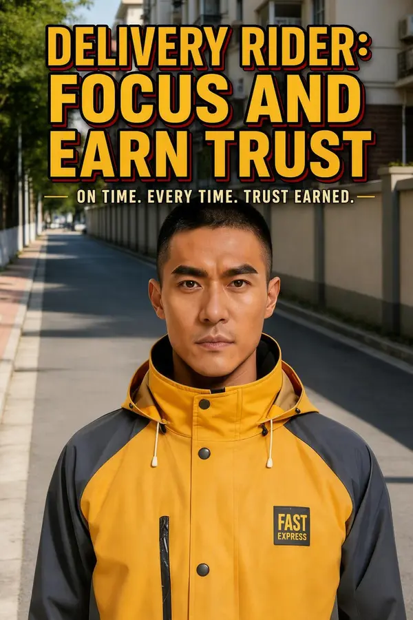 Delivery Rider: Punctuality and Trust poster