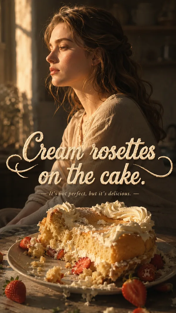 Crean rosettes on the cake poster